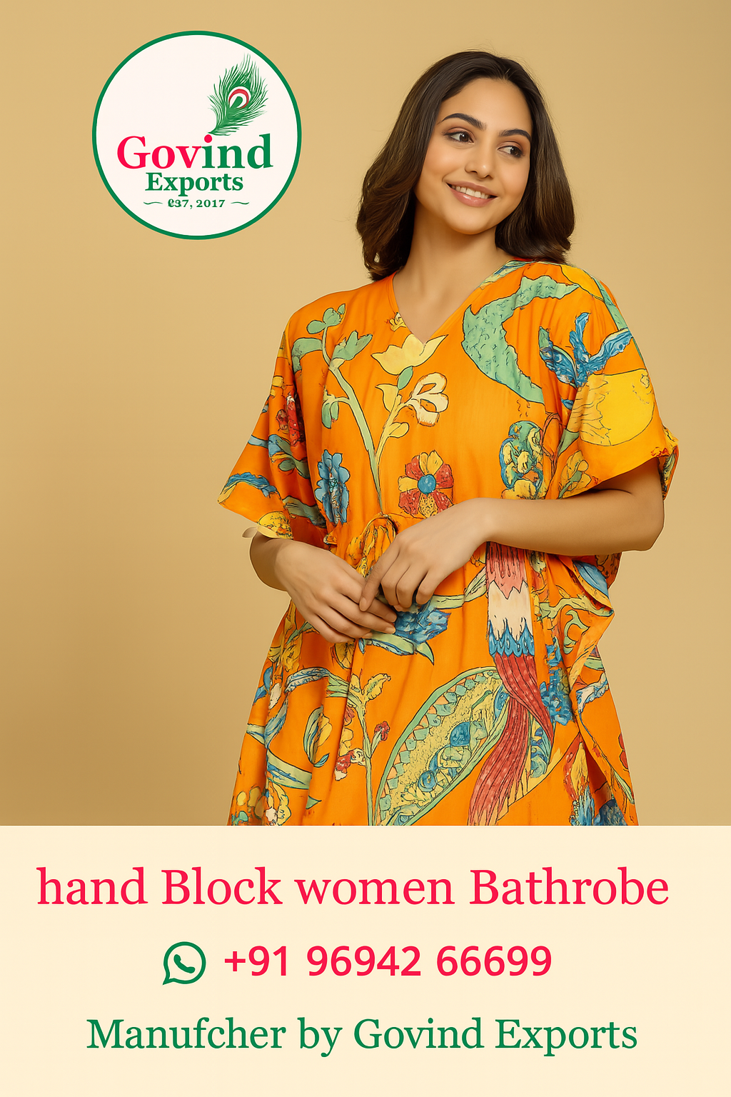 hand block bathrobe & kaftans